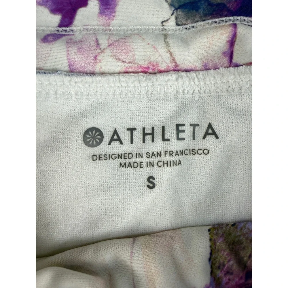 Athleta Womens Watercolor Floral Board Shorts Purple White Size S Swim Shorts - Picture 5 of 10